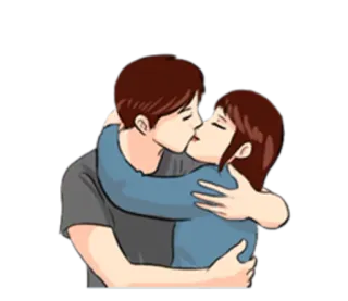 💏 2cc9d50f Kuss, Liebe, Paar, Romantik, Umarmung whatsapp sticker