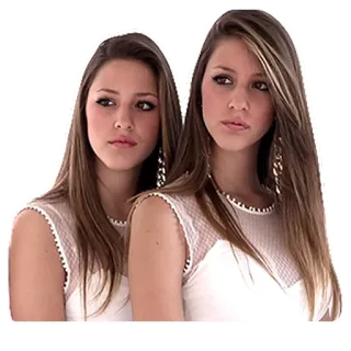 😔 084b2548 女の子, 双子, ポートレート, ファッション, 若い女性 telegram sticker