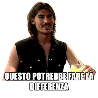 😄 2c1304b6 QUESTO POTREBBE FARE LA DIFFERENZA 男, カクテル, イタリア, 表情, 可能性, 影響 telegram sticker