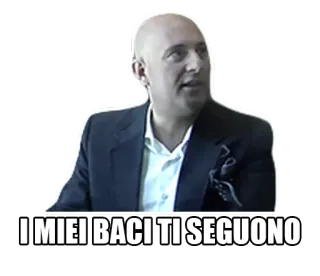 😘 c460c1c2 I MIEI BACI TI SEGUONO イタリア, キス, フォロー, メッセージ, 男, ハゲ telegram sticker