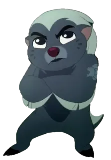 😠 30d01385 Bunga The Lion Guard Bunga, The Lion Guard, honey badger, cartoon character telegram sticker