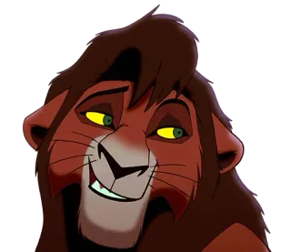 😏 1cf2c30c Scar Lion King lion, scar, disney, villain, animal, cartoon whatsapp sticker