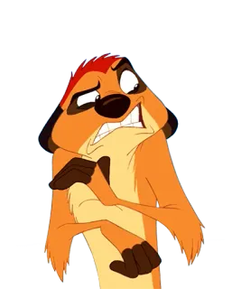 😷 47c62221 Timon The Lion King meerkat, funny, disgust, hesitant whatsapp sticker