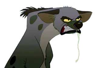 😪 9acfeb9e Shenzi The Lion King cartoon, hyena, villain, disgust, hungry whatsapp sticker