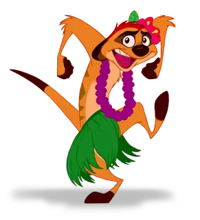 💃 a86ed1bd Timon The Lion King meerkat, disney, animated, funny, tropical, hula whatsapp sticker