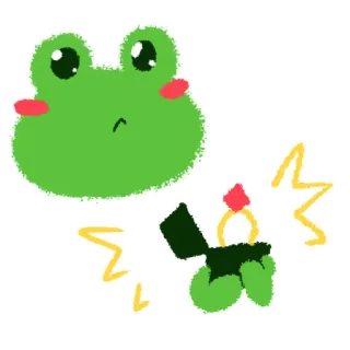 💍 2844174d กบ, หมั้น, แหวน, การ์ตูน, น่ารัก, ขอแต่งงาน, ความรัก, การเฉลิมฉลอง whatsapp sticker