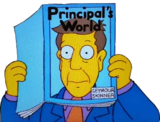 🙈 0a523c32 Seymour Skinner Principal's World Die Simpsons, Rektor Skinner, Cartoon, Zeitschrift, Comedy telegram sticker