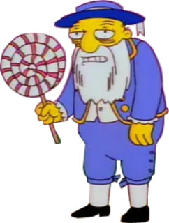 🍭 8d09bd7f Hans Moleman The Simpsons Hans Maulwurf, Die Simpsons, Cartoon, Lutscher, Charakter telegram sticker