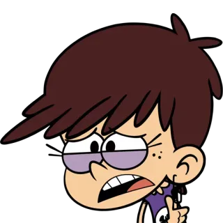 😥 01771b14 Luna Loud The Loud House kartun, animasi, jari tengah, Luna, keras telegram sticker