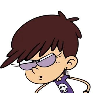 😡 0ced4731 Luna Loud The Loud House kartun, kacamata, karakter, gadis telegram sticker