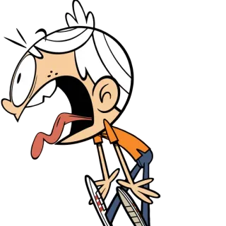 😧 2f0c676c Lincoln Loud The Loud House kartun, nickelodeon, anak laki-laki, lidah, terkejut telegram sticker