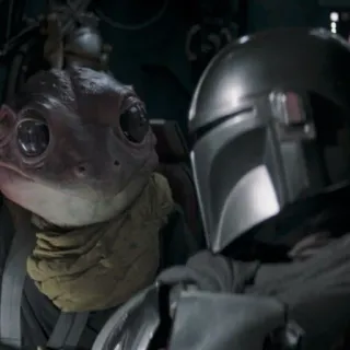 🌌 6683ebdf The Mandalorian звездные войны, мандалорец, космос, шлем, лягушка-леди telegram sticker