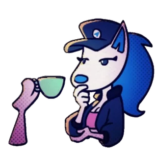 🤔 a2df5b00 cartoon, dog, drinking, tea, anthropomorphic, character telegram sticker
