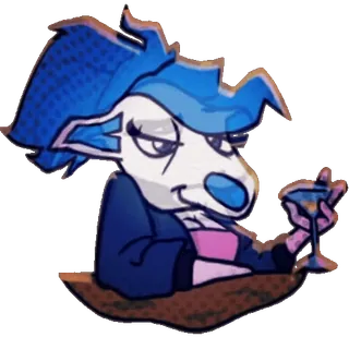 🥴 ba8aed14 anthropomorphic, animal, cartoon, cocktail, drinking, stylish telegram sticker