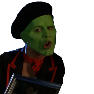 😜 484a26ca The Mask mask, jim carrey, movie, green face, comedy whatsapp sticker