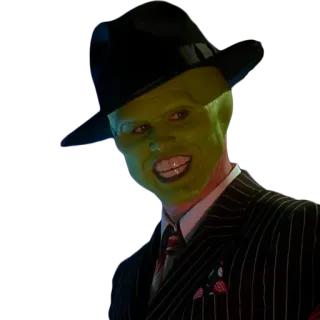 😁 5789e101 The Mask movie, comedy, character, green, hat whatsapp sticker