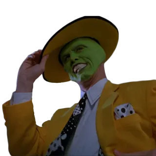 😅 96daac99 The Mask movie, comedy, character, green face, mask whatsapp sticker