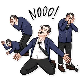 😰 fe5a9731 NOOO! uomo, emotivo, frustrato, arrabbiato, angosciato, disperazione telegram sticker