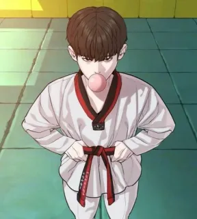 😀 7544af21 Martial arts, Taekwondo, Uniform, Sport, Kauwgum, Anime whatsapp sticker