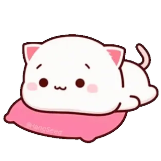 😀 81b592ee @honoSead แมว, น่ารัก, คาวาอิ, หมอน telegram sticker
