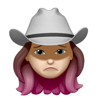 🍧 623187fa emoji, cowboy, triste, chapéu, rosto telegram sticker