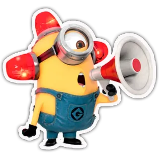 📢 b2d5a395 Minion Despicable Me minion, despicable me, cartoon character, movie, animated, megaphone telegram sticker