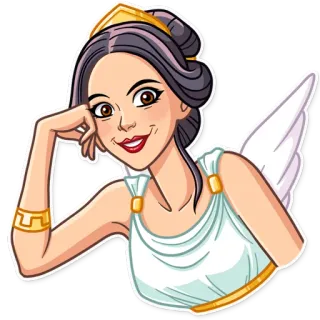 😏 7795eba9 donna, angelo, cartone animato, ali, dea, greco whatsapp sticker