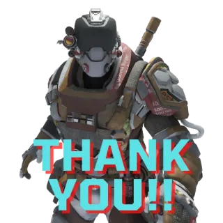 😘 517cac01 THANK YOU!! thank you, robot, armor, cyborg, futuristic, science fiction telegram sticker