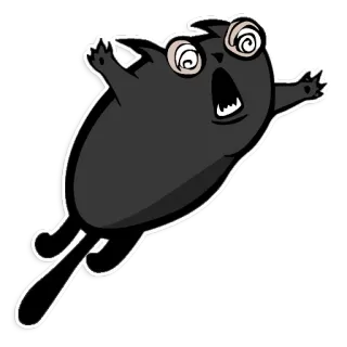 😦 99a889e3 кот, мультфильм, глаза, движение, черный telegram sticker