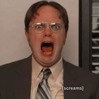 😱 096121bc Dwight Schrute The Office screams コメディ, 叫び, 面白い, テレビ番組, ザ・オフィス telegram sticker