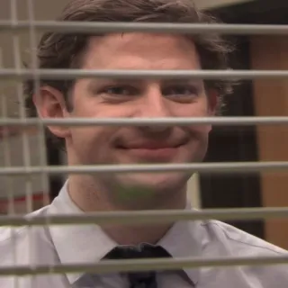 🙂 5cf188f3 Jim Halpert The Office the office, ジム・ハルパート, 海外ドラマ, ニヤリ, オフィスのいたずら telegram sticker