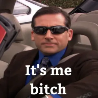😎 7bf158b8 Michael Scott The Office It's me bitch ザ・オフィス, マイケル・スコット, 面白い, ミーム, テレビ番組, コメディ telegram sticker