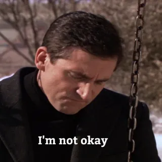 😔 994ef2a1 Michael Scott The Office I'm not okay the office, マイケル・スコット, 悲しい, 落ち込んでいる, テレビ番組 telegram sticker