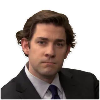 🤨 3f31968c Jim Halpert The Office Jim Halpert, The Office, John Krasinski, Acara TV, NBC, Komedi telegram sticker