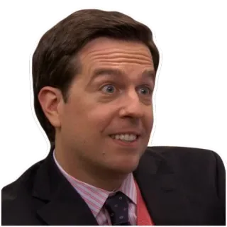 😬 52248919 Andy Bernard The Office Acara TV, Andy Bernard, The Office, Komedi, NBC telegram sticker