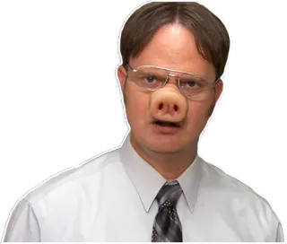 🐽 7017f029 Dwight Schrute The Office Dwight Schrute, The Office, hidung babi, lucu, komedi telegram sticker