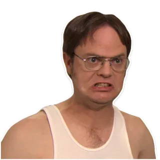 😤 e870e692 Dwight Schrute The Office dwight, the office, acara tv, muka lucu, marah, karakter telegram sticker