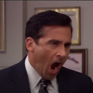 😱 24a0357c Michael Scott The Office hài hước, hài kịch, show truyền hình, văn phòng, sếp telegram sticker