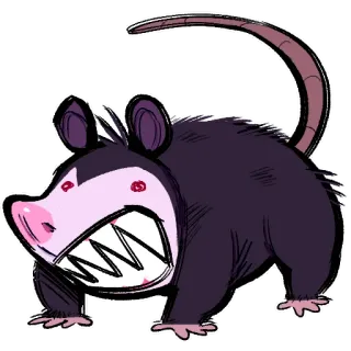 🤬 9f0f691e 负鼠, 动物, 卡通, 有袋动物 telegram sticker