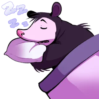 😴 ad9cff71 ZZZZ 负鼠, 睡觉, zzzz, 可爱, 动物, 卡通, 枕头 telegram sticker