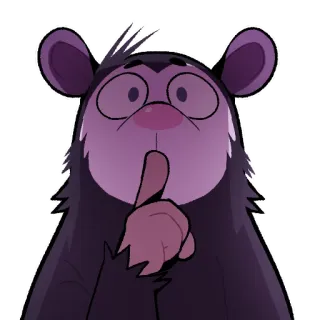 🤫 d2a05012 卡通, 动物, 嘘, 安静, 手指, 搞笑 telegram sticker