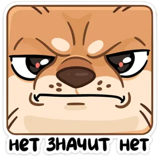😡 9680778d нет значит нет cane, arrabbiato, meme, animale, cartone animato whatsapp sticker