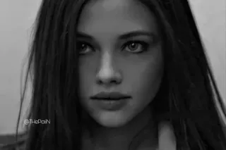 🎫 6ddeac5e @ThePaiN 인물 사진, 여자, 얼굴, 흑백, 예쁜 telegram sticker