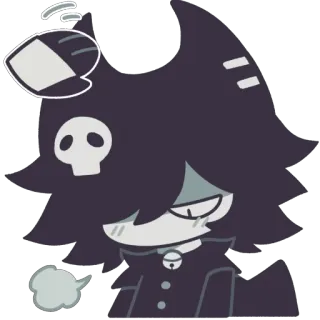 🥰 c01599ee Мультфильм, Милый, Череп, Грустный, Чиби telegram sticker