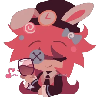 🥂 f31b56c6 Аниме, Мультфильм, Вино, Музыка, Милый, Шляпа, Кролик, Розовый telegram sticker