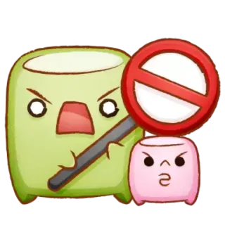 🚫 1362e2aa Figur, Aufkleber, Cartoon, Stoppschild, Warnung, Wütend telegram sticker