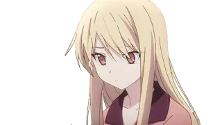 😒 0032d0cc 动漫, 女孩, 金发, 悲伤, 表情 telegram sticker