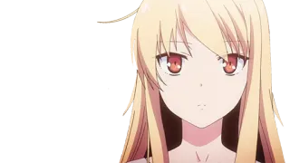 😶 88927eb1 动漫, 女孩, 金发, 红眼睛 telegram sticker