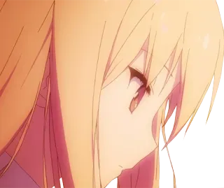 😶 b4e40fd0 动漫, 女孩, 金发, 侧脸 telegram sticker