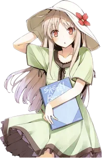 😮 ea391441 SKETCH Book 动漫, 女孩, 速写本, 帽子, 花, 绘画 telegram sticker